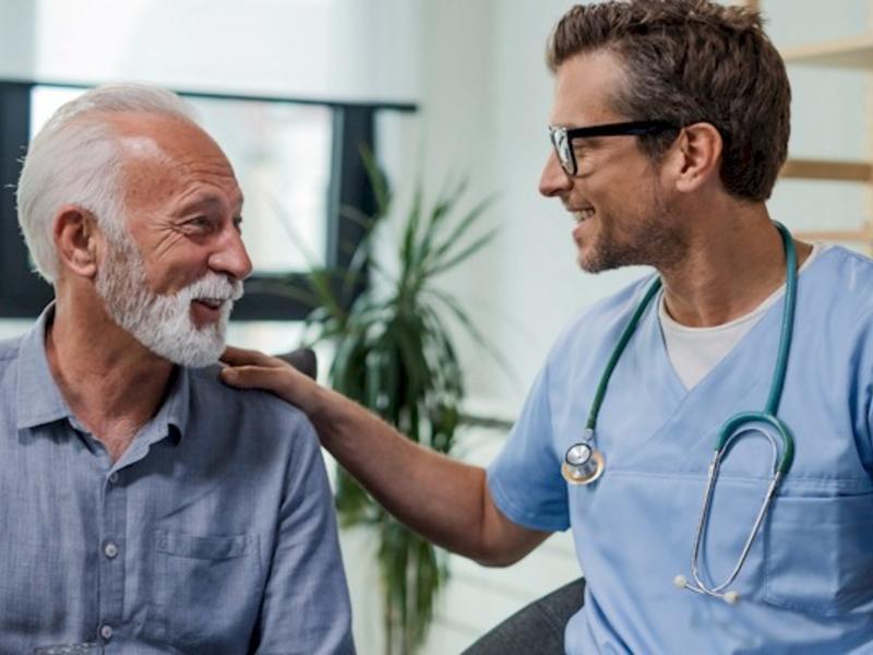 Doctor with patient